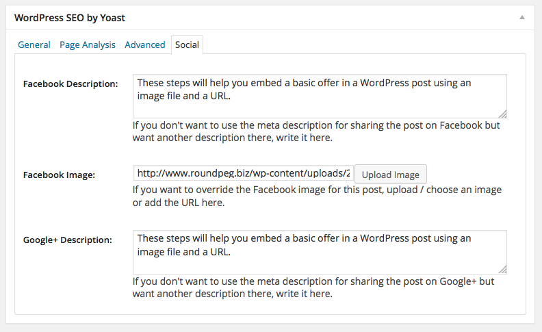 WordPress SEO screenshot