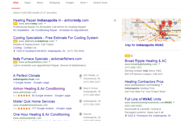Example of Google AdWords