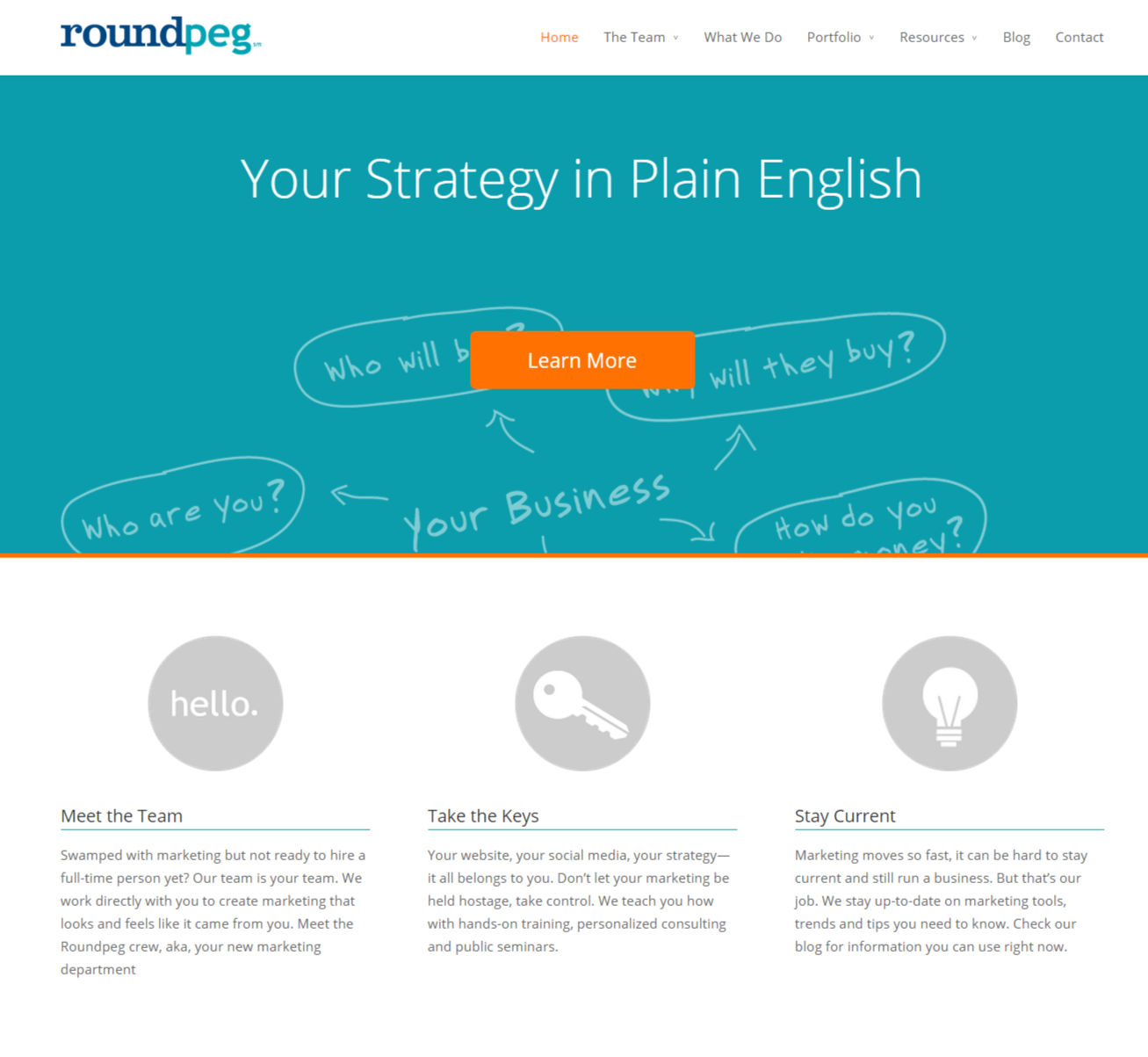roundpeg modern homepage