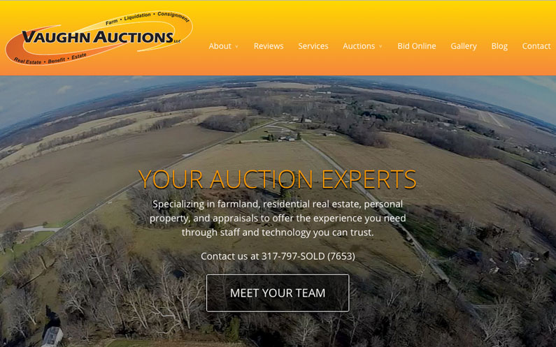 Vaughn Auctions Website Screenshot