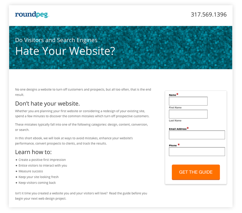 Website Landing Page Screenshot