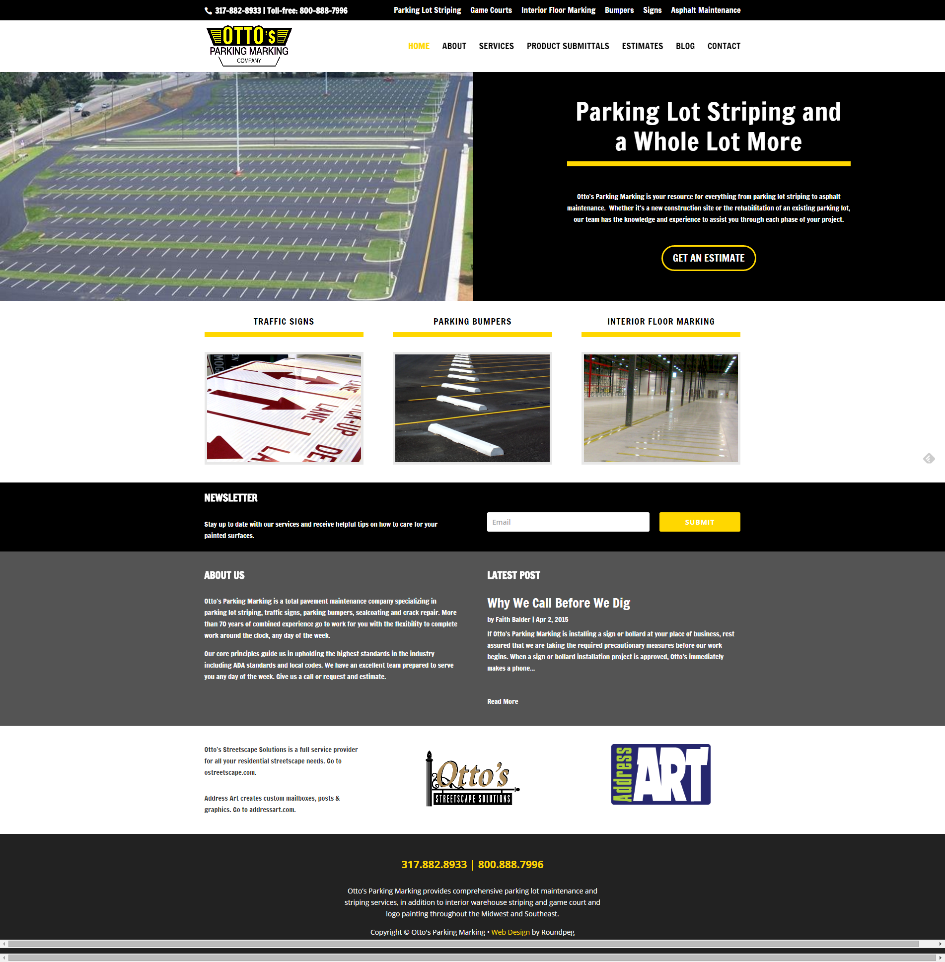 Otto s Parking Marking Parking Lot Striping Indianapolis IN, parking lot website