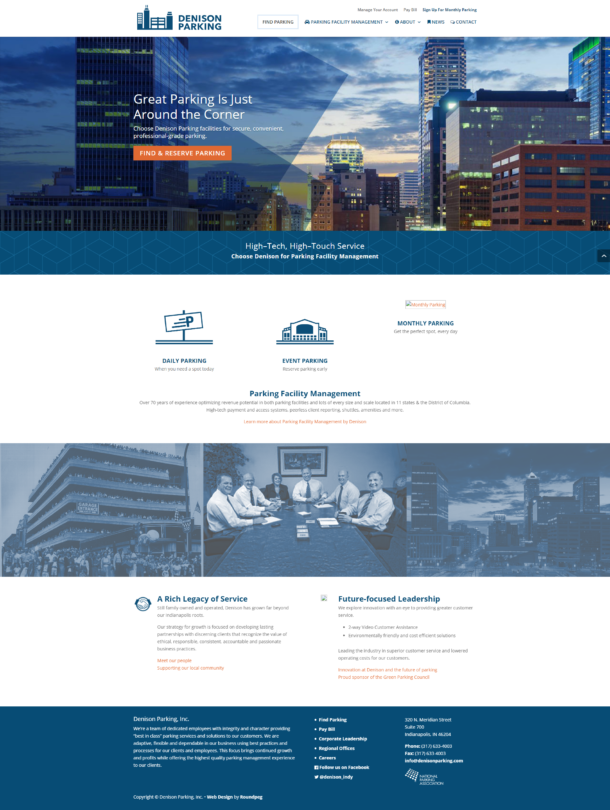 Denison Parking | Web Design Project | Roundpeg |Indianapolis