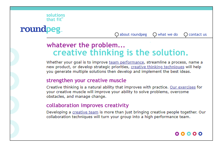 Homepage design Roundpeg