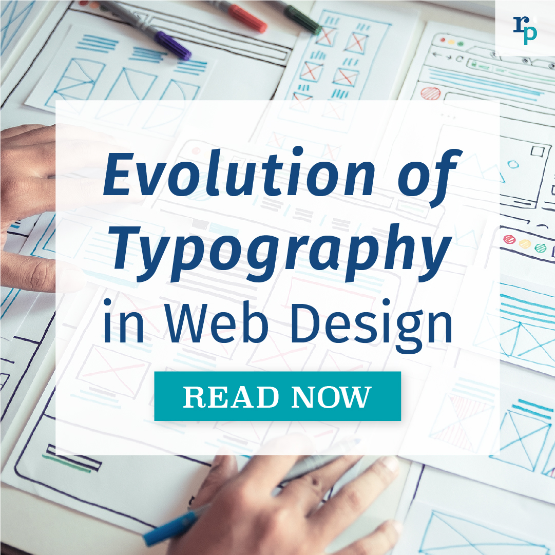 Evolution of typography web design square